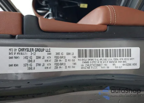 2012 Jeep Grand Cherokee Overland z USA, uszkodzony, nr VIN 1C4RJFCTXCC280817